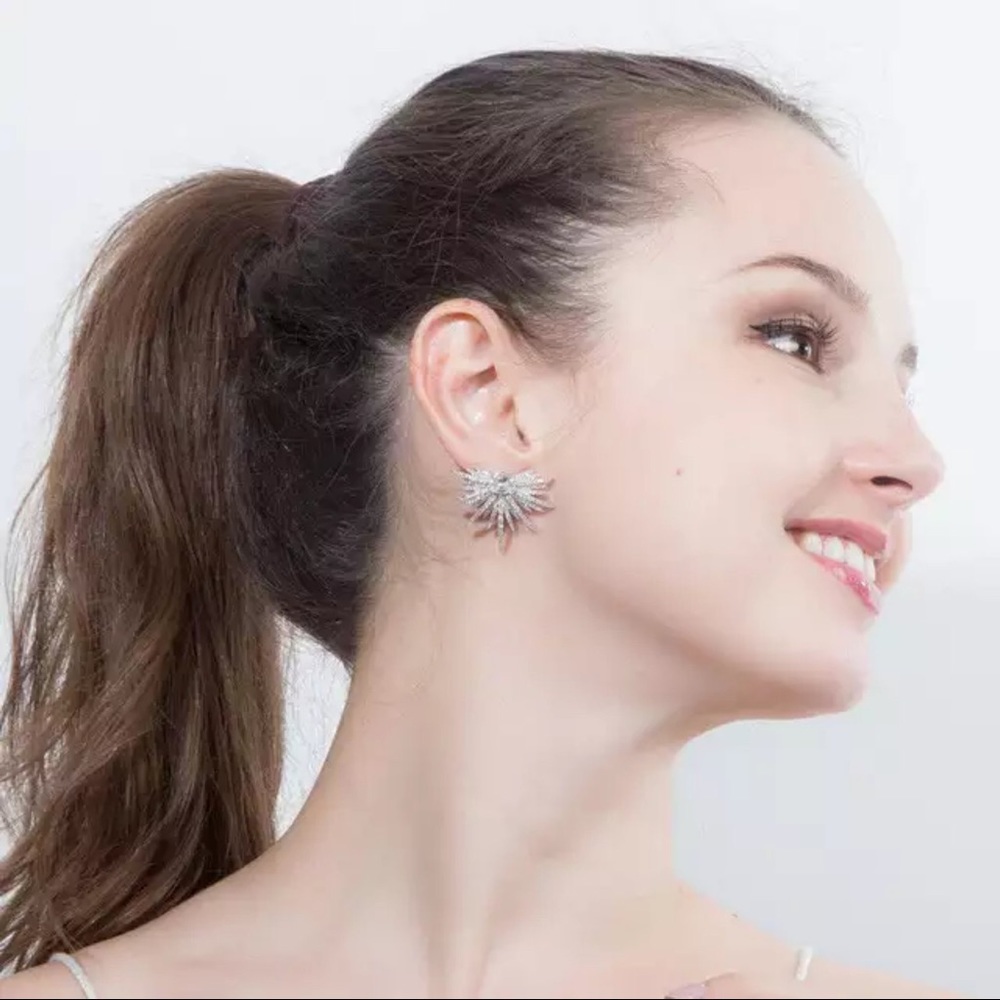 New Women’s Beautiful Diamond Earrings New - Picture 5 of 5